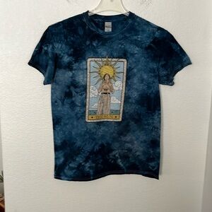 🧙🏻‍♂️TAROT CARD SUN T-SHIRT DK BLUE NWOT EXCELLENT CONDITION